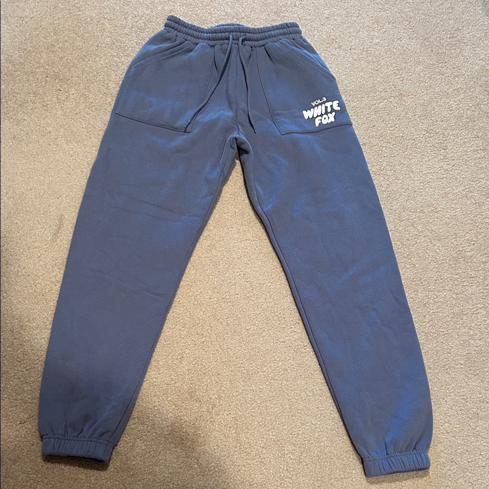 White Fox Boutique Blue Track Pants